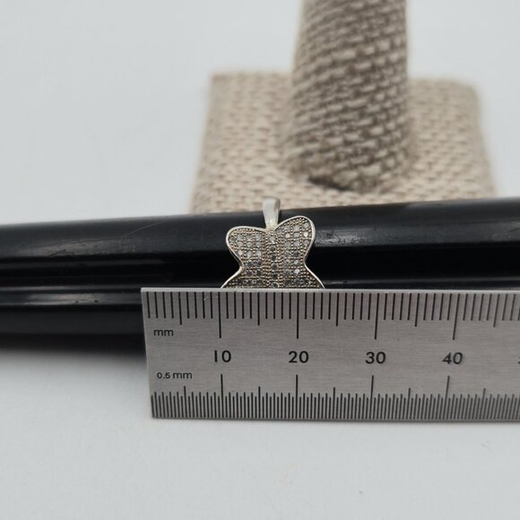 Size 8 Sterling Silver Pavement Cubic Zirconia Butterfly Ring A4034 - Picture 8 of 9